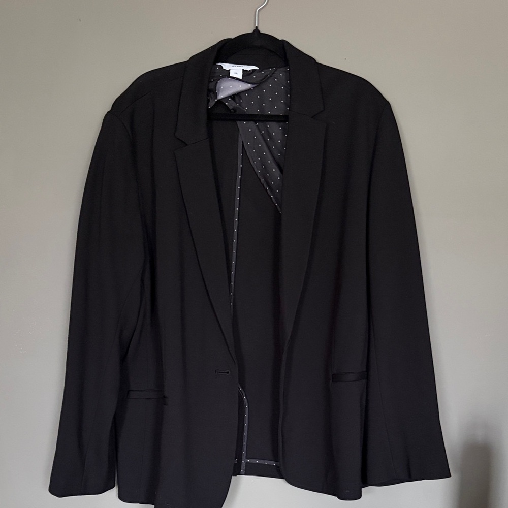 Old Navy Black Jacket with Polka Dot Interior